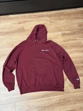 Men's Champion Maroon Hoodie Pullover Authentic Athleticwear Size Large